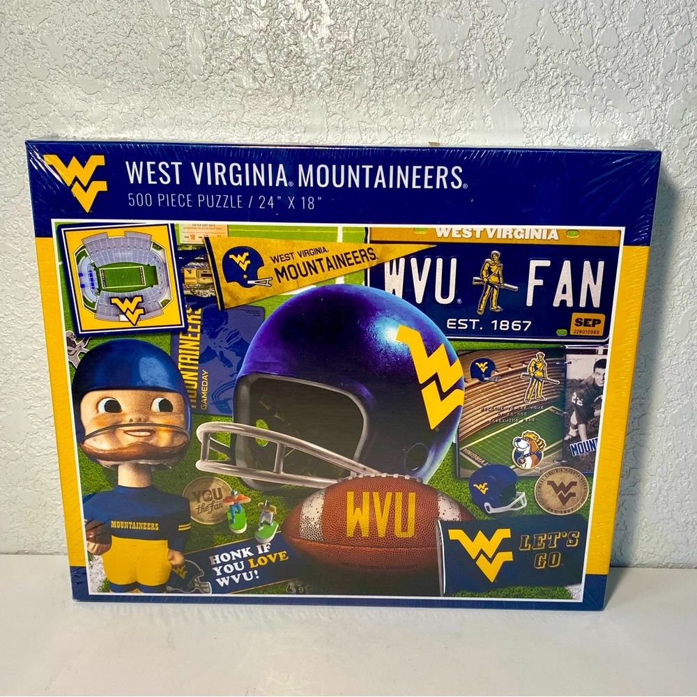 West Virginia Mountaineers Puzzle YOU THE FAN 500 Piece Retro Series NEW SEALED